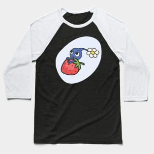 Blue Pikmin on a strawberry Baseball T-Shirt